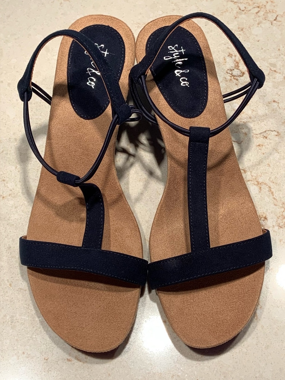 NEW Style & Co Navy Mulan Wedge Sandals